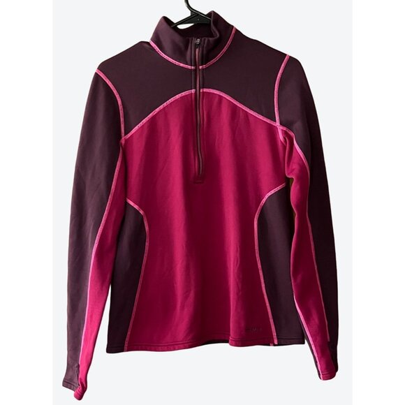 Patagonia Women's Medium Long Sleeve 1/4 Zip Polartec Purple Pink Baselayer Top - Picture 1 of 9